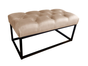 Ławka CHESTERFIELD tkanina Welur loft ławka metal : Kolor Stelaża - Czarny , Kolor tkaniny - VELVET - MG06, Typ tkaniny - Velvet
