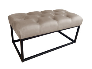 Ławka CHESTERFIELD tkanina Welur loft ławka metal : Kolor Stelaża - Czarny , Kolor tkaniny - VELVET - MG09, Typ tkaniny - Velvet