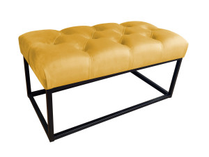Ławka CHESTERFIELD tkanina Welur loft ławka metal : Kolor Stelaża - Czarny , Kolor tkaniny - VELVET - MG15, Typ tkaniny - Velvet