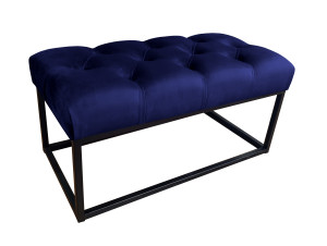 Ławka CHESTERFIELD tkanina Welur loft ławka metal : Kolor Stelaża - Czarny , Kolor tkaniny - VELVET - MG16, Typ tkaniny - Velvet