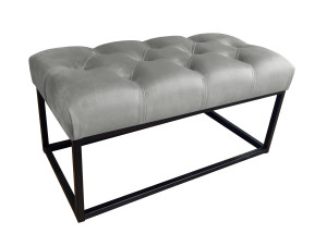 Ławka CHESTERFIELD tkanina Welur loft ławka metal : Kolor Stelaża - Czarny , Kolor tkaniny - VELVET - MG17, Typ tkaniny - Velvet