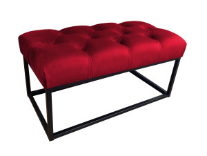 Ławka CHESTERFIELD tkanina Welur loft ławka metal : Kolor Stelaża - Czarny , Kolor tkaniny - VELVET - MG31, Typ tkaniny - Velvet
