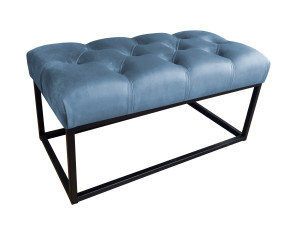 Ławka CHESTERFIELD tkanina Welur loft ławka metal : Kolor Stelaża - Czarny , Kolor tkaniny - VELVET - MG33, Typ tkaniny - Velvet
