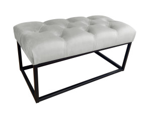 Ławka CHESTERFIELD tkanina Welur loft ławka metal : Kolor Stelaża - Czarny , Kolor tkaniny - VELVET - MG39, Typ tkaniny - Velvet