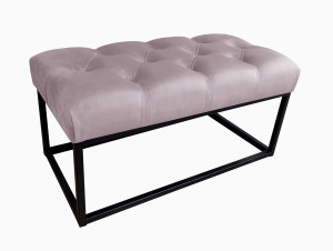 Ławka CHESTERFIELD tkanina Welur loft ławka metal : Kolor Stelaża - Czarny , Kolor tkaniny - VELVET - MG55, Typ tkaniny - Velvet