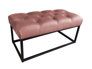 Ławka CHESTERFIELD tkanina Welur loft ławka metal : Kolor Stelaża - Czarny , Kolor tkaniny - VELVET - MG58, Typ tkaniny - Velvet