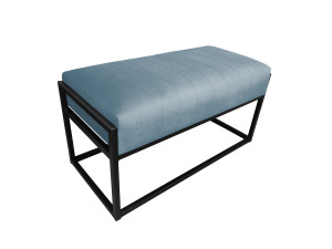 Ławka KAYA tkanina Welur loft ławka metal : Kolor Stelaża - Czarny , Kolor tkaniny - VELVET - BL06, Typ tkaniny - Velvet