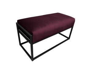 Ławka KAYA tkanina Welur loft ławka metal : Kolor Stelaża - Czarny , Kolor tkaniny - VELVET - MG02, Typ tkaniny - Velvet