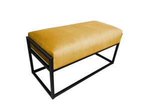 Ławka KAYA tkanina Welur loft ławka metal : Kolor Stelaża - Czarny , Kolor tkaniny - VELVET - MG15, Typ tkaniny - Velvet