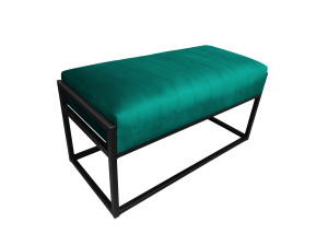 Ławka KAYA tkanina Welur loft ławka metal : Kolor Stelaża - Czarny , Kolor tkaniny - VELVET - MG20, Typ tkaniny - Velvet