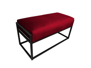 Ławka KAYA tkanina Welur loft ławka metal : Kolor Stelaża - Czarny , Kolor tkaniny - VELVET - MG31, Typ tkaniny - Velvet