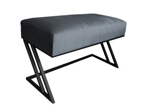 Ławka ZETA tkanina Welur loft ławka metal : Kolor Stelaża - Czarny , Kolor tkaniny - VELVET - BL14, Typ tkaniny - Velvet