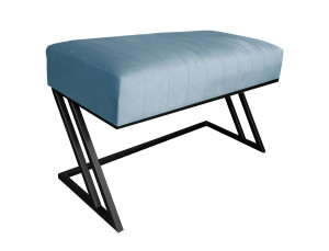 Ławka ZETA tkanina Welur loft ławka metal : Kolor Stelaża - Czarny , Kolor tkaniny - VELVET - BL06, Typ tkaniny - Velvet