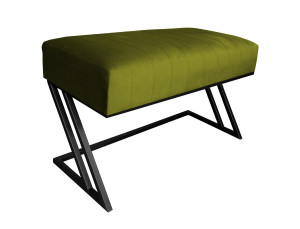 Ławka ZETA tkanina Welur loft ławka metal : Kolor Stelaża - Czarny , Kolor tkaniny - VELVET - BL75, Typ tkaniny - Velvet