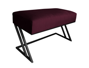 Ławka ZETA tkanina Welur loft ławka metal : Kolor Stelaża - Czarny , Kolor tkaniny - VELVET - MG02, Typ tkaniny - Velvet