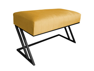 Ławka ZETA tkanina Welur loft ławka metal : Kolor Stelaża - Czarny , Kolor tkaniny - VELVET - MG15, Typ tkaniny - Velvet