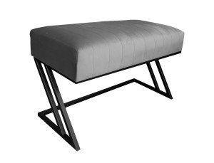 Ławka ZETA tkanina Welur loft ławka metal : Kolor Stelaża - Czarny , Kolor tkaniny - VELVET - MG17, Typ tkaniny - Velvet