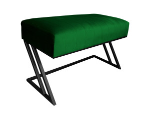 Ławka ZETA tkanina Welur loft ławka metal : Kolor Stelaża - Czarny , Kolor tkaniny - VELVET - MG25, Typ tkaniny - Velvet