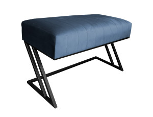 Ławka ZETA tkanina Welur loft ławka metal : Kolor Stelaża - Czarny , Kolor tkaniny - VELVET - MG33, Typ tkaniny - Velvet
