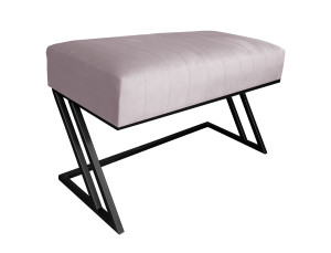 Ławka ZETA tkanina Welur loft ławka metal : Kolor Stelaża - Czarny , Kolor tkaniny - VELVET - MG55, Typ tkaniny - Velvet