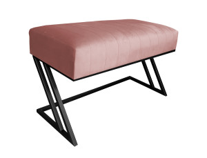 Ławka ZETA tkanina Welur loft ławka metal : Kolor Stelaża - Czarny , Kolor tkaniny - VELVET - MG58, Typ tkaniny - Velvet