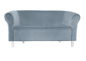 Sofa Milo tkanina Welur : Kolor nogi - Biała, Kolor tkaniny - VELVET - BL06, Typ tkaniny - Velvet, Wysokość nogi - 15 cm
