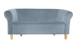 Sofa Milo tkanina Welur : Kolor nogi - Drewno, Kolor tkaniny - VELVET - BL06, Typ tkaniny - Velvet, Wysokość nogi - 15 cm