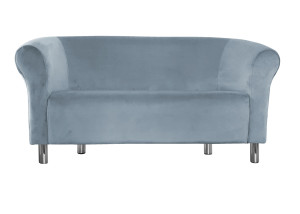 Sofa Milo tkanina Welur : Kolor nogi - Chrom, Kolor tkaniny - VELVET - BL06, Typ tkaniny - Velvet, Wysokość nogi - 15 cm
