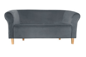 Sofa Milo tkanina Welur : Kolor nogi - Drewno, Kolor tkaniny - VELVET - BL14, Typ tkaniny - Velvet, Wysokość nogi - 15 cm