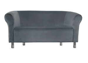 Sofa Milo tkanina Welur : Kolor nogi - Chrom, Kolor tkaniny - VELVET - BL14, Typ tkaniny - Velvet, Wysokość nogi - 15 cm