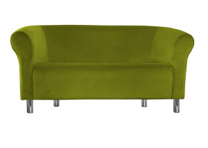 Sofa Milo tkanina Welur : Kolor nogi - Chrom, Kolor tkaniny - VELVET - BL75, Typ tkaniny - Velvet, Wysokość nogi - 15 cm