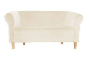 Sofa Milo tkanina Welur : Kolor nogi - Drewno, Kolor tkaniny - VELVET - MG50, Typ tkaniny - Velvet, Wysokość nogi - 15 cm