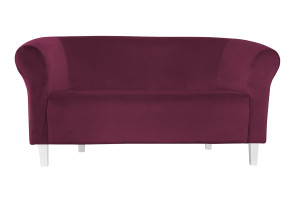 Sofa Milo tkanina Welur : Kolor nogi - Biała, Kolor tkaniny - VELVET - MG02, Typ tkaniny - Velvet, Wysokość nogi - 15 cm