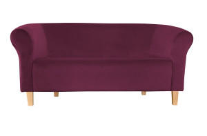 Sofa Milo tkanina Welur : Kolor nogi - Drewno, Kolor tkaniny - VELVET - MG02, Typ tkaniny - Velvet, Wysokość nogi - 15 cm