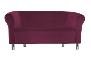 Sofa Milo tkanina Welur : Kolor nogi - Chrom, Kolor tkaniny - VELVET - MG02, Typ tkaniny - Velvet, Wysokość nogi - 15 cm