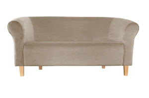 Sofa Milo tkanina Welur : Kolor nogi - Drewno, Kolor tkaniny - VELVET - MG09, Typ tkaniny - Velvet, Wysokość nogi - 15 cm