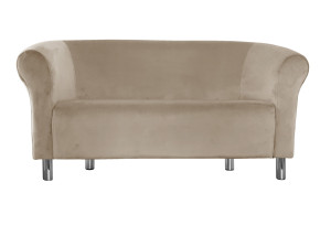Sofa Milo tkanina Welur : Kolor nogi - Chrom, Kolor tkaniny - VELVET - MG09, Typ tkaniny - Velvet, Wysokość nogi - 15 cm