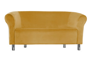 Sofa Milo tkanina Welur : Kolor nogi - Chrom, Kolor tkaniny - VELVET - MG15, Typ tkaniny - Velvet, Wysokość nogi - 15 cm