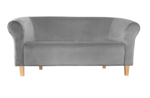Sofa Milo tkanina Welur : Kolor nogi - Drewno, Kolor tkaniny - VELVET - MG17, Typ tkaniny - Velvet, Wysokość nogi - 15 cm