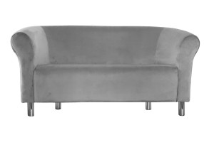 Sofa Milo tkanina Welur : Kolor nogi - Chrom, Kolor tkaniny - VELVET - MG17, Typ tkaniny - Velvet, Wysokość nogi - 15 cm