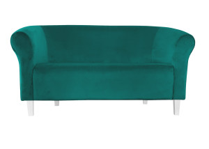 Sofa Milo tkanina Welur : Kolor nogi - Biała, Kolor tkaniny - VELVET - MG20, Typ tkaniny - Velvet, Wysokość nogi - 15 cm