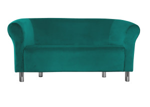 Sofa Milo tkanina Welur : Kolor nogi - Chrom, Kolor tkaniny - VELVET - MG20, Typ tkaniny - Velvet, Wysokość nogi - 15 cm