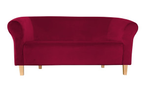 Sofa Milo tkanina Welur : Kolor nogi - Drewno, Kolor tkaniny - VELVET - MG31, Typ tkaniny - Velvet, Wysokość nogi - 15 cm