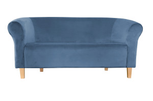 Sofa Milo tkanina Welur : Kolor nogi - Drewno, Kolor tkaniny - VELVET - MG33, Typ tkaniny - Velvet, Wysokość nogi - 15 cm