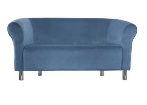 Sofa Milo tkanina Welur : Kolor nogi - Chrom, Kolor tkaniny - VELVET - MG33, Typ tkaniny - Velvet, Wysokość nogi - 15 cm