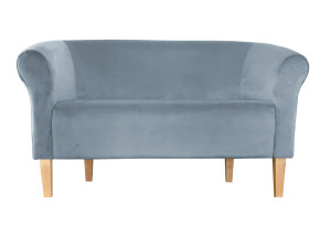 Sofa Milo tkanina Welur : Kolor nogi - Drewno, Kolor tkaniny - VELVET - BL06, Typ tkaniny - Velvet, Wysokość nogi - 20 cm