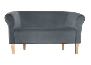 Sofa Milo tkanina Welur : Kolor nogi - Drewno, Kolor tkaniny - VELVET - BL14, Typ tkaniny - Velvet, Wysokość nogi - 20 cm
