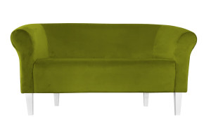 Sofa Milo tkanina Welur : Kolor nogi - Biała, Kolor tkaniny - VELVET - BL75, Typ tkaniny - Velvet, Wysokość nogi - 20 cm