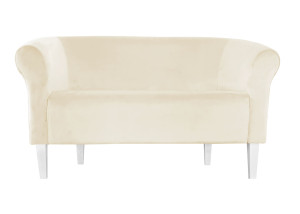 Sofa Milo tkanina Welur : Kolor nogi - Biała, Kolor tkaniny - VELVET - MG50, Typ tkaniny - Velvet, Wysokość nogi - 20 cm