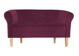 Sofa Milo tkanina Welur : Kolor nogi - Drewno, Kolor tkaniny - VELVET - MG02, Typ tkaniny - Velvet, Wysokość nogi - 20 cm